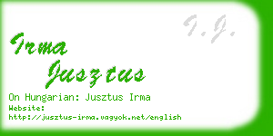 irma jusztus business card